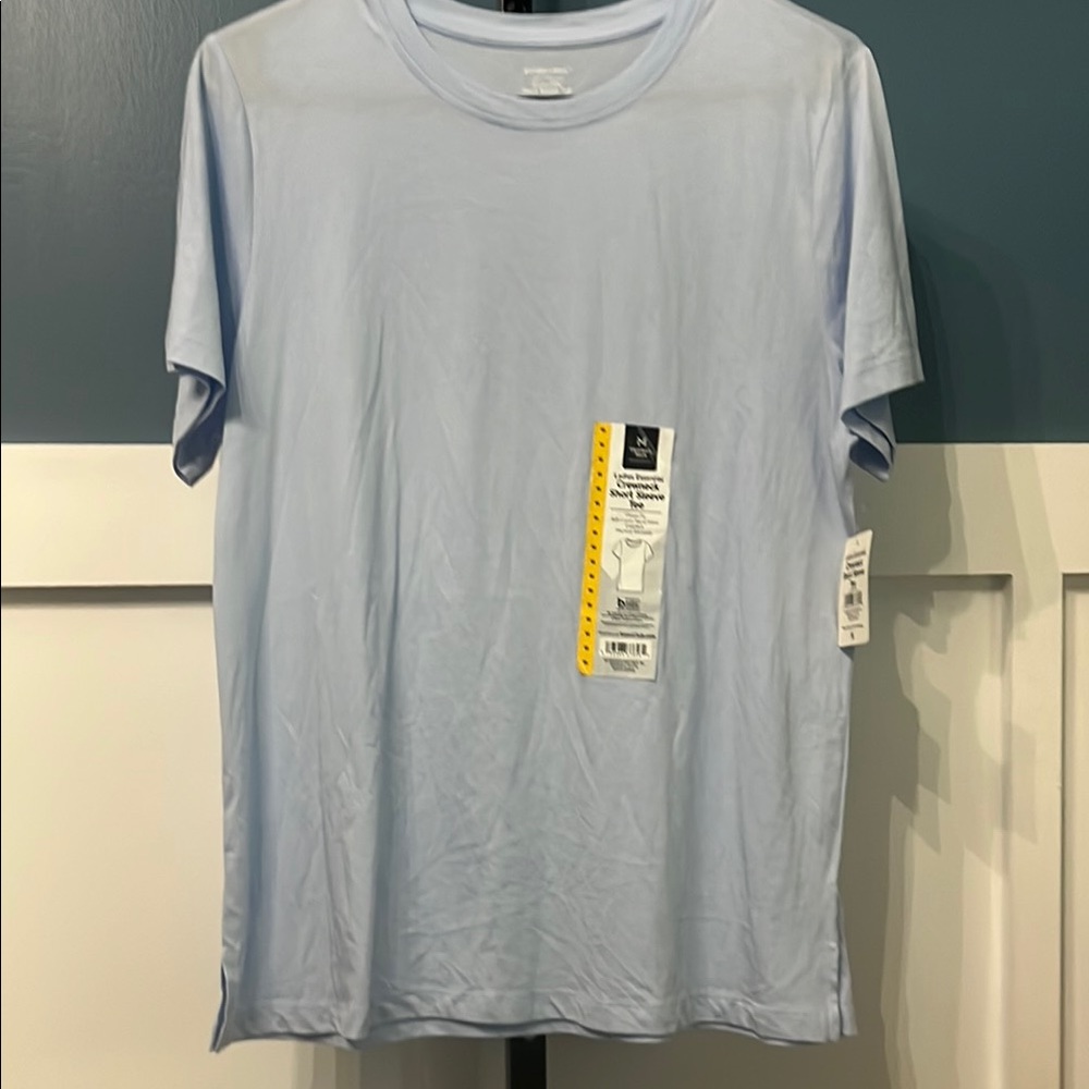 Blue Short Sleeve Cotton Tee Casual